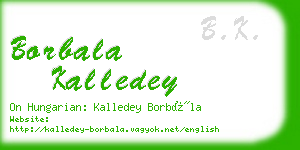 borbala kalledey business card